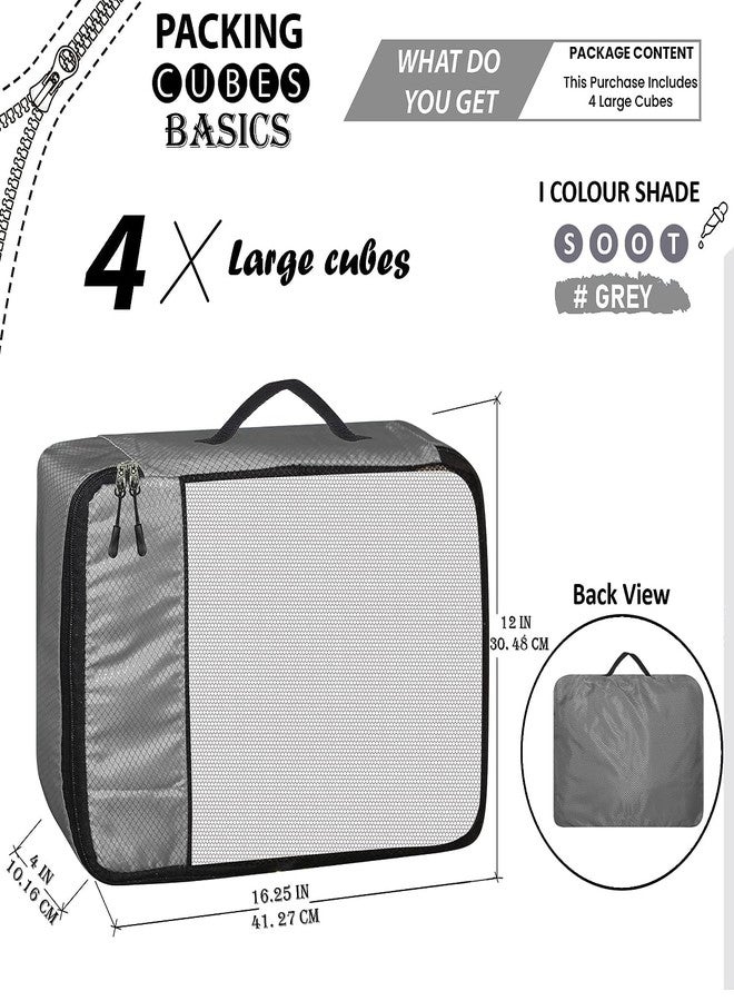 GOMAJO Packing Cube Travel Organizer for Men and Women Luggage Laundry Clothes Storage Pouch (Grey, Large) - Image 2
